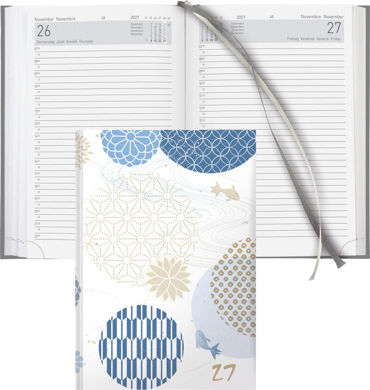 Biella Executive Trend Agenda – 1 Tag pro Seite, gebunden, 14,5 × 20,5 cm, 2027, mehrsprachig, Japanisch, FSC