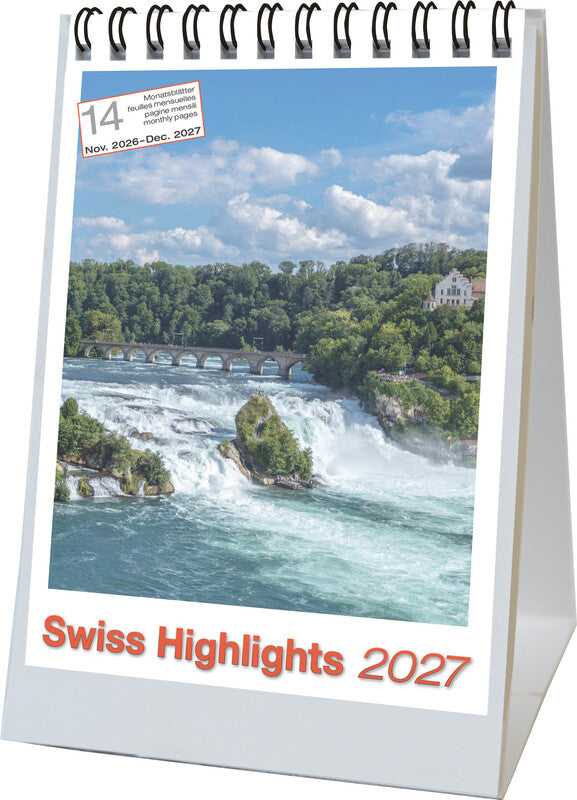 Biella Pult-Bildsteller Imago Beautiful Swiss 2027 – 10,5 × 14,8 cm, 14 Monate – d/f/i/gb