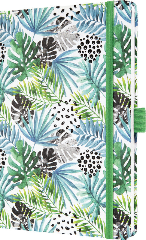 Sigel JOLIE Agenda – 1 Woche/2 Seiten, gebunden, A5, 2026, mehrsprachig, Green Jungle Fever, FSC