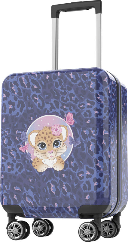 Beckmann Kindertrolley Handgepäck – 22 l, Hartschale PC/ABS, 4 Doppelrollen, Cheetah, 30,5 × 46,5 × 22 cm