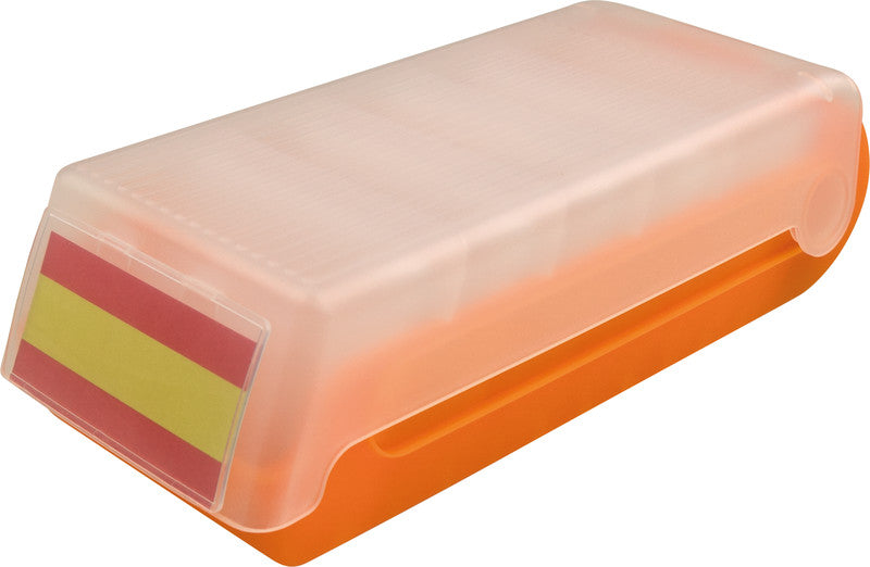 Helit Karteikasten A7 quer, liniert, orange transparent, Kunststoff – 100 Stück