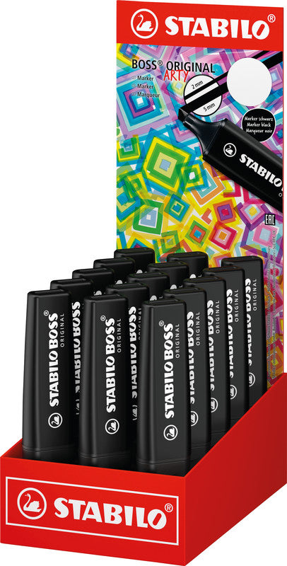 STABILO BOSS Original Textmarker Schwarz – Keilspitze, 2–5 mm