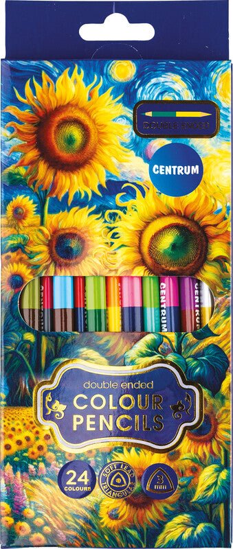 Centrum Farbstifte – 24 Farben, dreieckig, Ø 3 mm, Karton