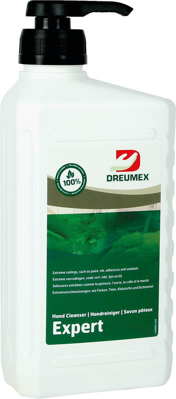 Dreumex Handreinigungspaste – weiss, 1 l, inkl. Pumpe, Lavendelduft, lösungsmittel- und silikonfrei