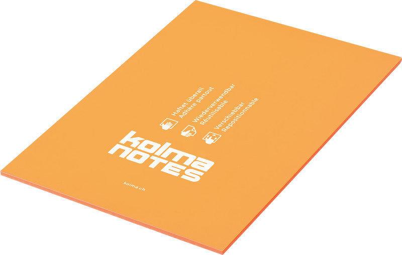 Kolma Haftnotizen – 148×210 mm – Neonorange, 50 Blatt, elektrostatisch