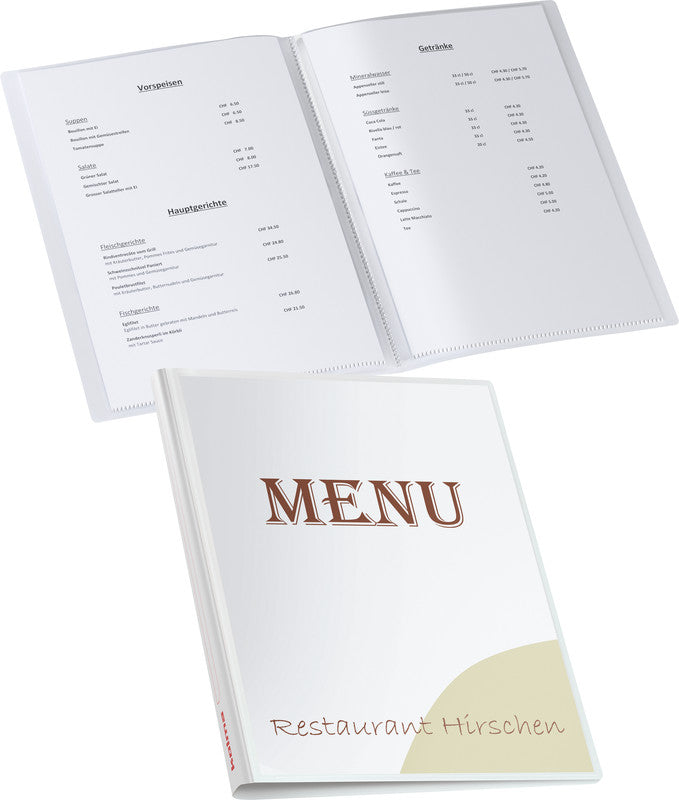 Kolma Sichtbuch Vario – 20 Sichttaschen, A4, mit Fronttasche, glatt, glänzend, weiss, Kunststoff