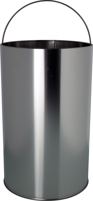 Helit Abfallcontainer – 50 l – mit Deckel – Stahl, Schwarz – Ø 360 × H 745 mm