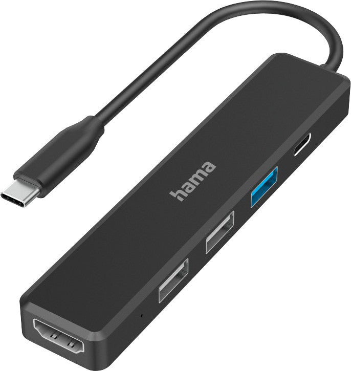 Hama USB-Hub – für Geräte mit USB-C/Thunderbolt 3/4, USB-Anschluss, schwarz