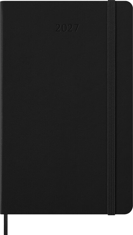 Moleskine Hardcover Wochenagenda – 1 Woche/2 Seiten, gebunden, 13 × 21 cm, Jan–Dez, 2027, schwarz, FSC