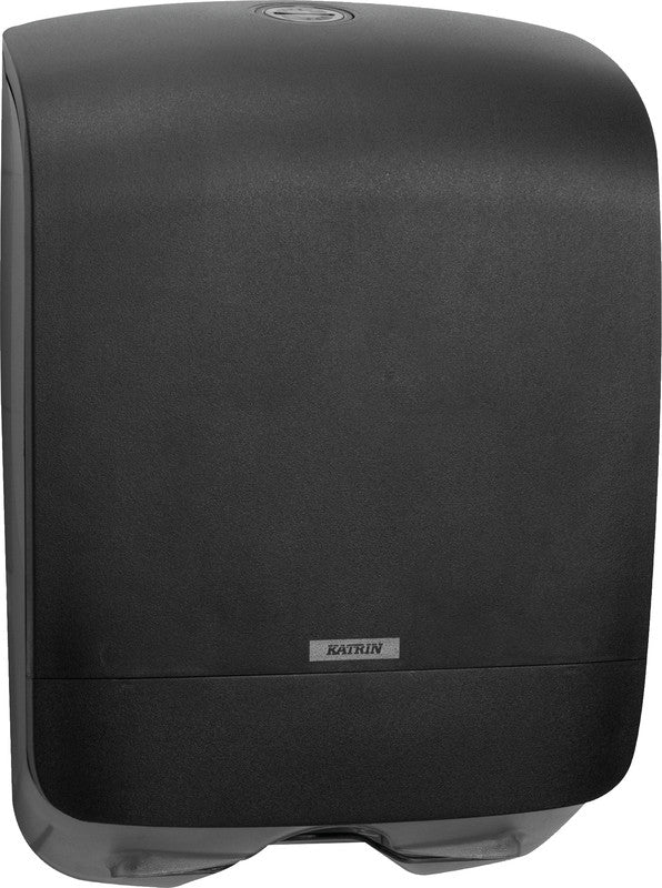 Katrin Falthandtuchspender Inclusive Mini schwarz – für Falthandtücher 210 mm Breite – 248 × 350 × 114 mm