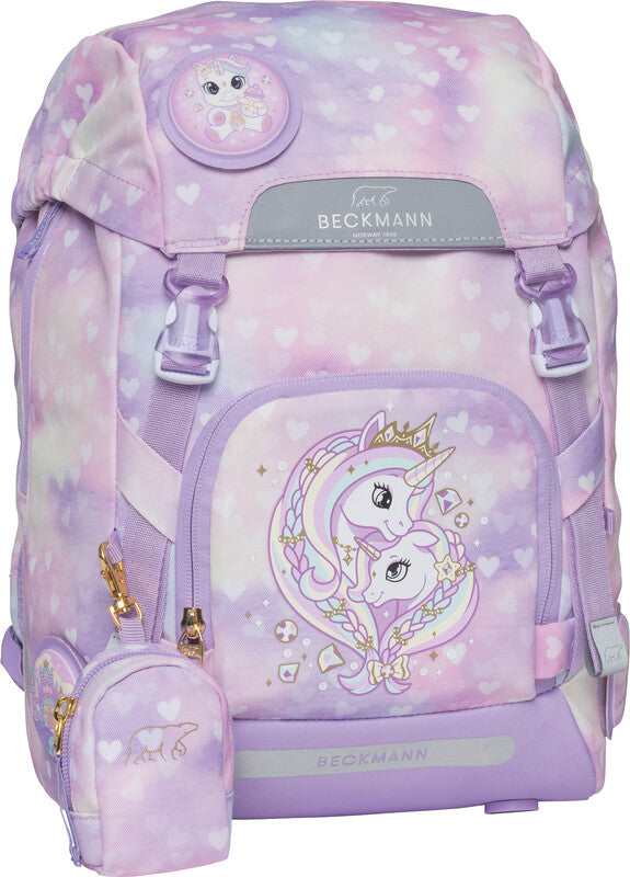 Beckmann Classic Schulrucksack – Einhorn Prinzessin Lila