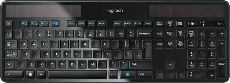 Logitech K750 – Tastatur, kabellos (Bluetooth/2,4 GHz), CH-Layout (DE-CH) – für Windows (XP–10)