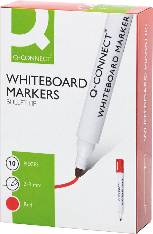Q-CONNECT Whiteboard-Marker – Rundspitze 2 mm – Rot – Trocken abwischbar