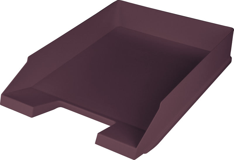 Helit Stapelbarer Briefkorb mit Griffausschnitt, Beschriftungsfeld, matt, rot, B 255 × H 67 × T 345 mm