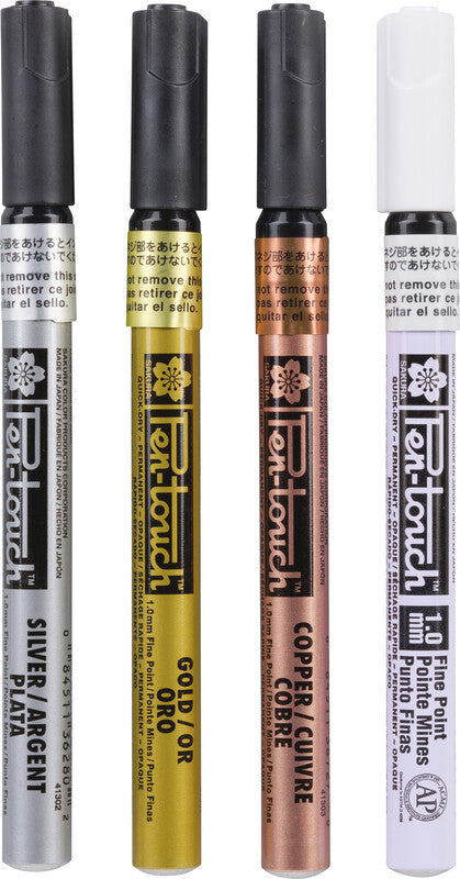 Sakura Permanentmarker – silber, gold, kupfer, weiss, 4er Set
