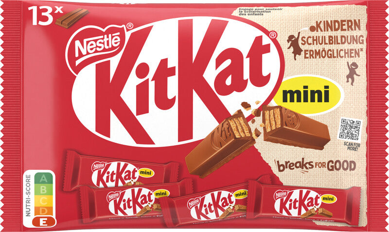 Nestle KitKat Classic Schokoladenriegel – Milch, Mini, 13 × 16,7 g (217 g)