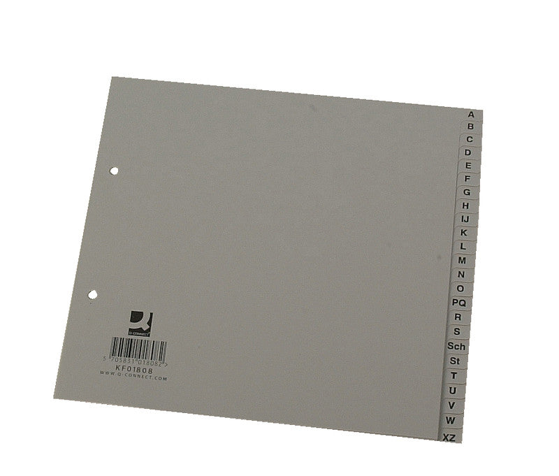 Q-Connect Teilregister – für A4, halbe Höhe, Kunststoff (PP), A–Z, 24-teilig, grau, 2-fach