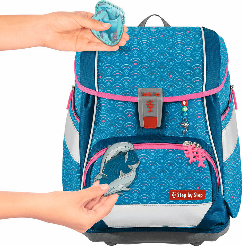 Step by Step Schulrucksack-Set 2in1 Plus – 6-teilig – Dolphin Pippa – recycelter Bestandteil