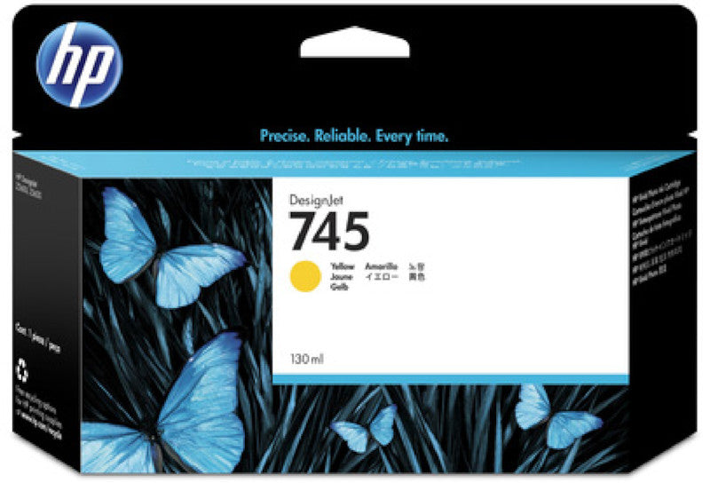 HP Tintenpatrone 745, Gelb, 130 ml – für Inkjetdrucker und Multifunktionsgeräte