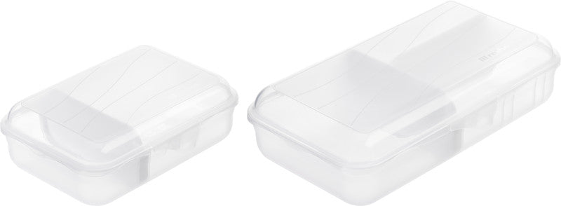 Rotho Lunchbox Fun – 0,9 l – mit Innenteiler – Kunststoff – transparent – 17,7 × 6 × 12,9 cm