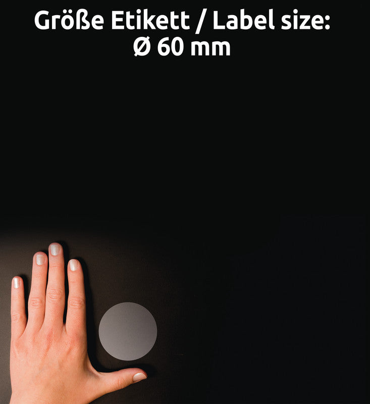 Avery Folienetiketten, Ø 60 mm, transparent, Folie, permanent, 300 Etiketten (25 Blatt)