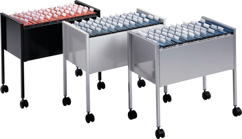 Durable Economy Hängemappenwagen – für 80 Hängemappen A4, mit Rollen, 655 × 592 × 368 mm, schwarz, Stahl