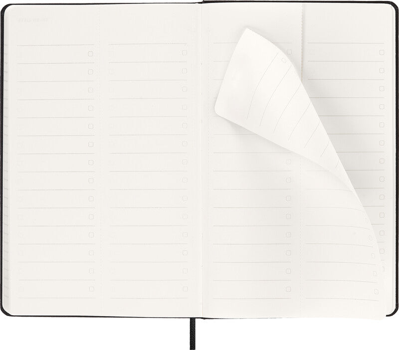 Moleskine Agenda – 1 Woche/2 Seiten, gebunden, 13 × 21 cm, Jan–Dez 2026, mehrsprachig, schwarz, FSC