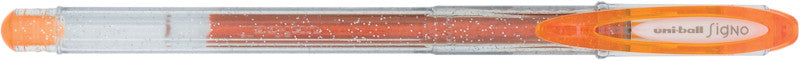 Uni-Ball Signo Sparkling Gelschreiber – orange, 0,7 mm, Glitzer, für dunkles Papier, Kappe