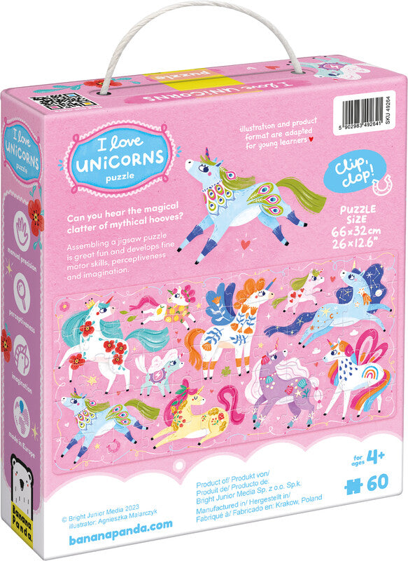Banana panda I love Unicorns – Logikspiel, 1 Spieler, ab 4 Jahren