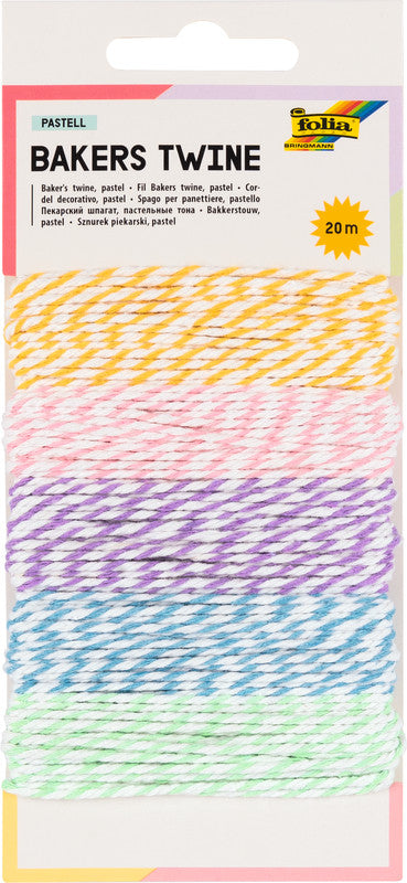 Folia Dekokordel – Pastell – 5 × 4 m – Garn, sortiert