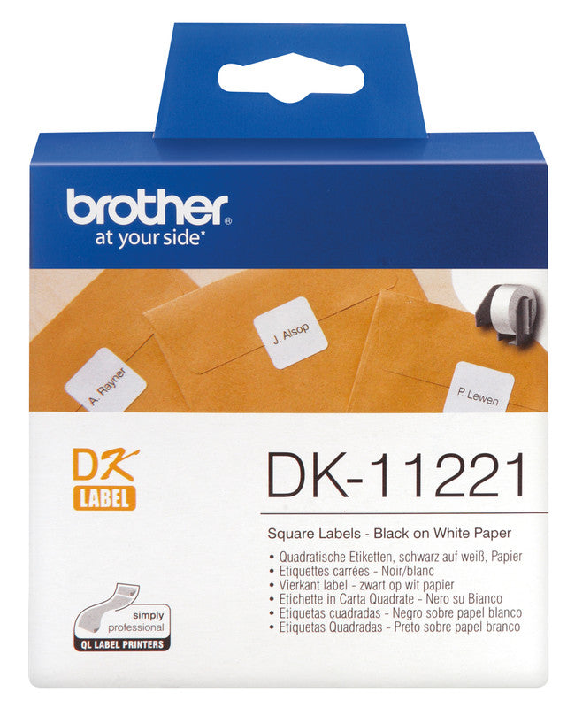 Brother Etiketten, 23 mm × 23 mm, weiss, Papier, selbstklebend, 1000 Etiketten