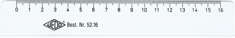 Wedo Wandtafel-Lineal 16 cm – Kunststoff, transparent
