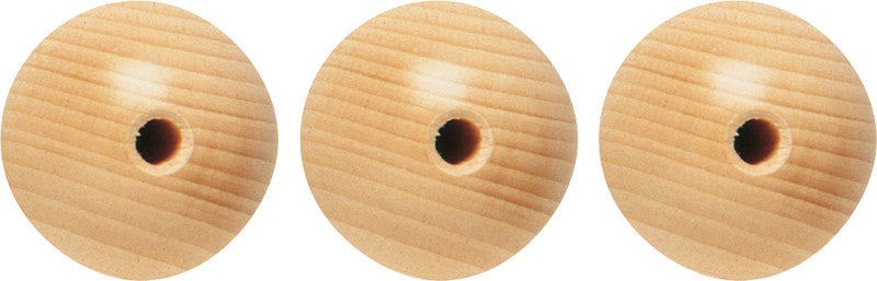 Stafil Holzperlen halbgebohrt – Ø 40 mm, Loch-Ø 8 mm, natur, 10 Stk.