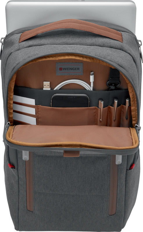 Wenger/SwissGear Wenger CityUpgrade – Notebook-Rucksack – für 16" Notebook, 15 l, Polyester, Grau, wasserabweisend