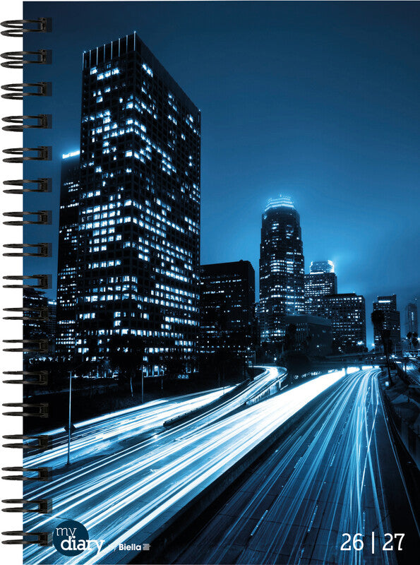 Biella mydiary Schüleragenda – 1 Woche/2 Seiten, Spiralbindung, A5, Aug–Jul, City, FSC