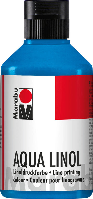 Marabu Linoldruckfarbe – Mittelblau, 250 ml, für Linolschnitt