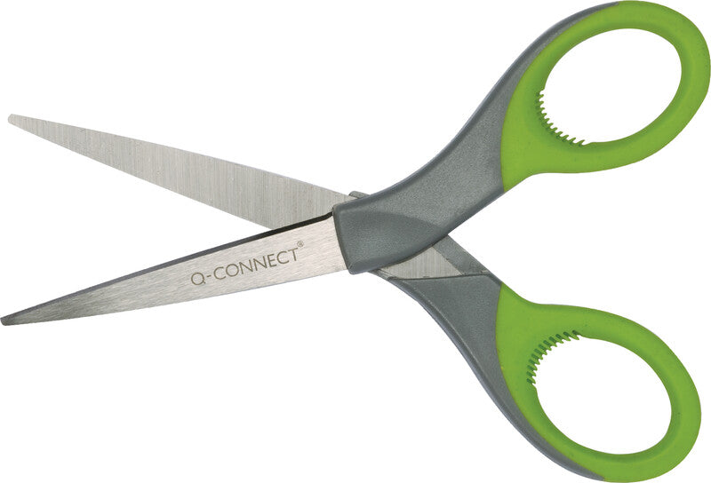 Q-CONNECT Universalschere – 17,0 cm, Edelstahl, für Rechts- und Linkshänder, spitz, Kunststoff, grün