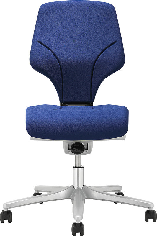 Giroflex Bürostuhl 64 – 45×41,5–44×40–52 cm, blau, Aluminium-Fusskreuz