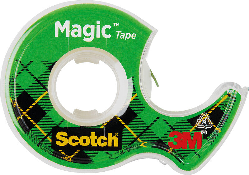 Scotch Büro-Klebeband Magic 810 – mit Abroller, permanent, matt, beschriftbar, 19 mm × 25 m, transparent
