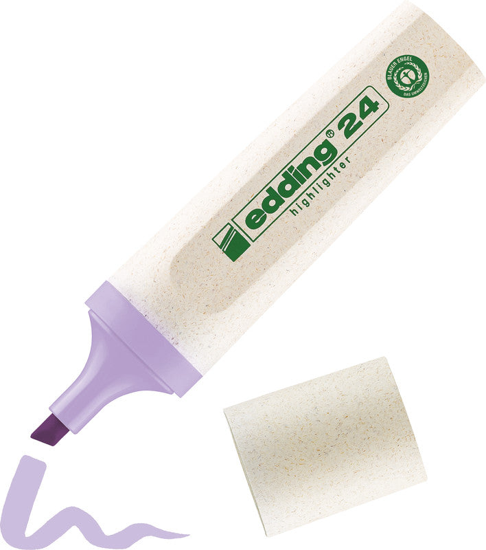 Edding 24 EcoLine Textmarker pastellviolett – Keilspitze, 2–5 mm, nachfüllbar, Blauer Engel