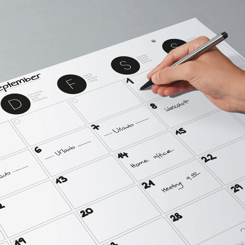 Sigel Kalender-Einlage – 1 Monat/1 Seite, 2-fach (70 mm), 59,5 × 41,0 cm
