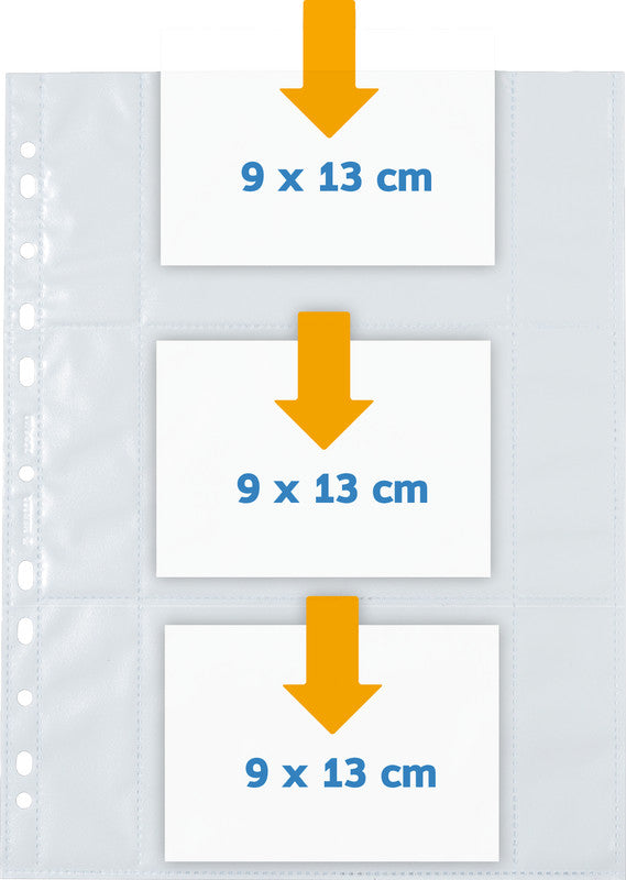HERMA Sichtmappe – für Fotos 9 × 13 cm quer, weiss, Kunststoff, glänzend, 10er-Pack