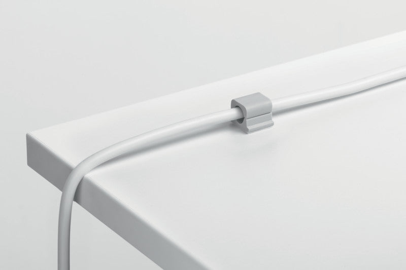 Durable Kabel-Clip Pro – 20 × 21 × 16 mm, Kunststoff, Grau, selbstklebend, 6er-Pack, für Kabellauf Ø 10 mm