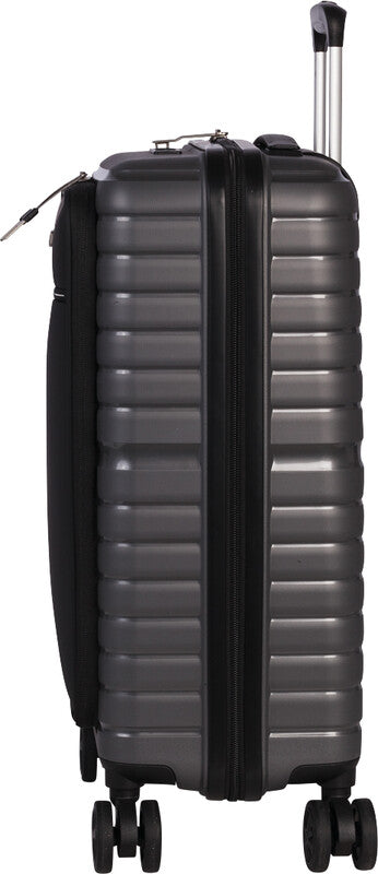 Worldpack Trolley Handgepäck – Hartschale PP, 4 Doppelrollen, Dunkelgrau, 38 × 55 × 23 cm