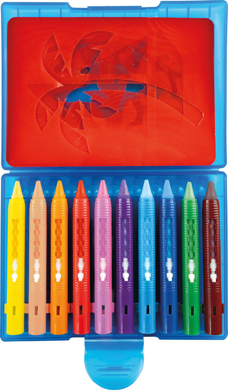 Eberhard Faber Badkreiden – Set – 10 Farben, inkl. 5 Schablonen, für Glas, Spiegel & Badewanne