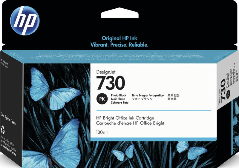 HP Tintenpatrone 730, Schwarz, 130 ml – für Inkjetdrucker/Multifunktionsgeräte