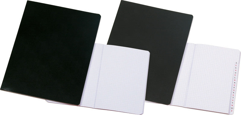 Natura line Wachstuchheft, 175 × 220 mm, kariert, 4 mm, 48 Blatt, Klammerheftung, 80 g/m² – schwarz