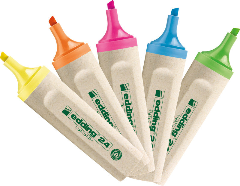 Edding EcoLine Textmarker Grün – Keilspitze, 2–5 mm, nachfüllbar, Blauer Engel