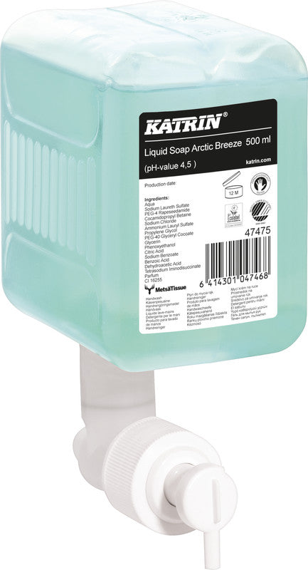 KATRIN Seifenkartusche – 500 ml, parfümiert (Arctic Breeze), abbaubar, für KATRIN Inclusive Seifenspender