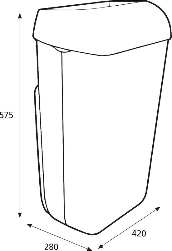 Katrin Abfallcontainer – 50 l – mit Deckel – Kunststoff, schwarz – B × H × T 420 × 575 × 280 mm